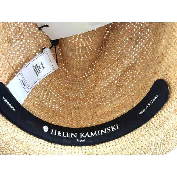 Helen Kaminski NWT Natural Raffia Sun Hat Golf Resort Vacation Womens One Size - Picture 9 of 11